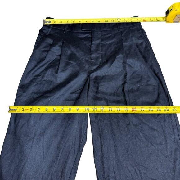 Rails Marnie Black Linen Blend Pants 8 High Waist Pleats Straight Quiet Luxury - Picture 9 of 11